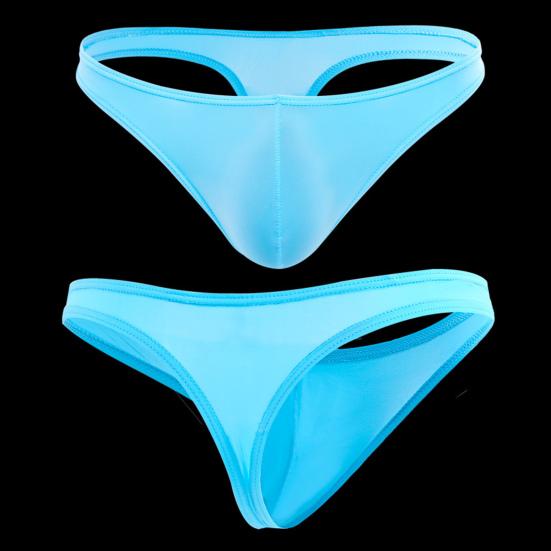 Men Sexy Thong Low-rise U-Convex Solid Color Briefs Elastic Waistband Slim Fit Solid