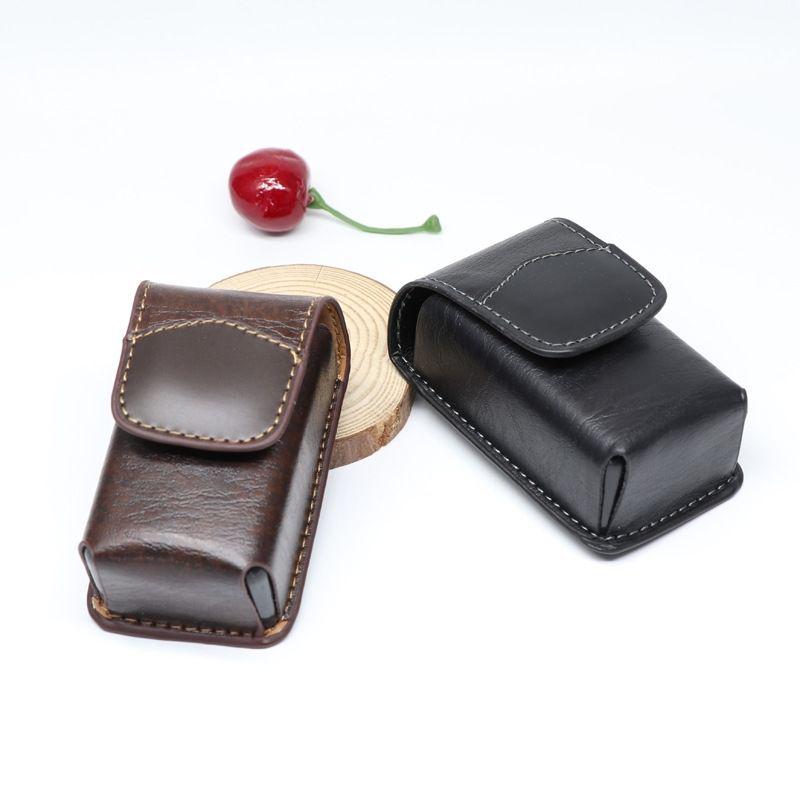 Custodia Portatile in Pelle Pieghevole per Occhiali da Lettura da Uomo: A prova di pressione, con passante per cintura, design di alta classe