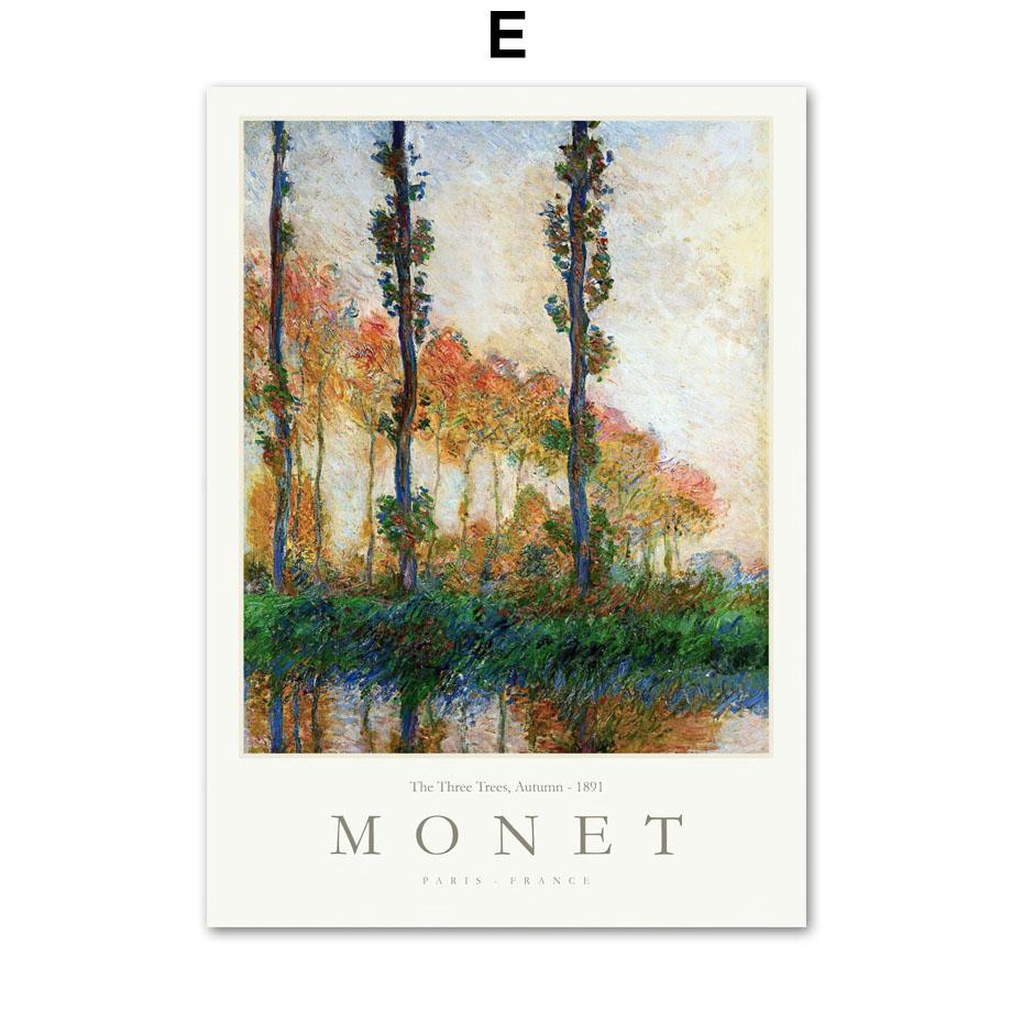 Monet Abstract Landscape Posters Exhibition Museum Wall Art Print Canvas Painting Gallery Wall Pictures For Living Room Decor