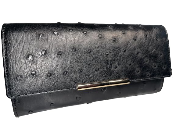 

Long Wallet Cover Type Ostrich Genuine Leather with Card Holder for Women Men Wallet Wallet Cover Type Ostrich Unisex Unisex [GUODI] TK-RP30LW2