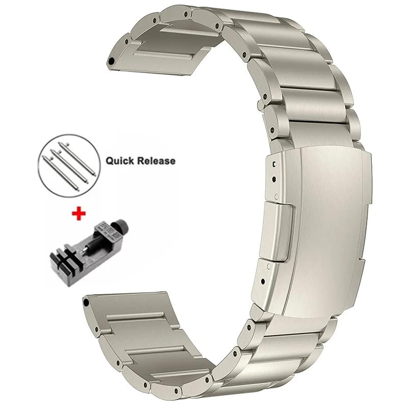 22mm Luxury Titanium Strap For Huawei Watch5/GT5Pro GT4/4Pro 46 Band For Samsung Watch 46mm 3 45mm Bracelet For Amazfit GTR 47mm
