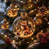 Transparent 3D Acrylic Pendant 2D Flat Pattern Clear Sphere Bauble Holiday Tree Decor Kids Gifts