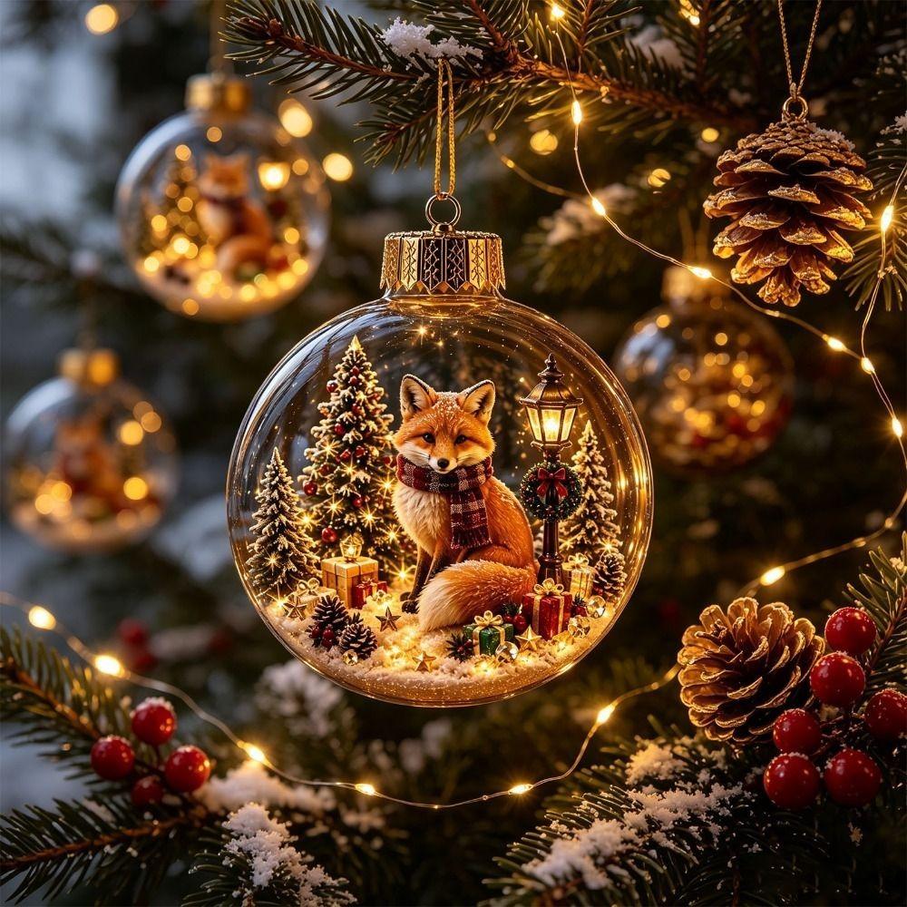 Transparent Christmas Ball Ornament Lightweight Holiday Tree Decor Family Dinner