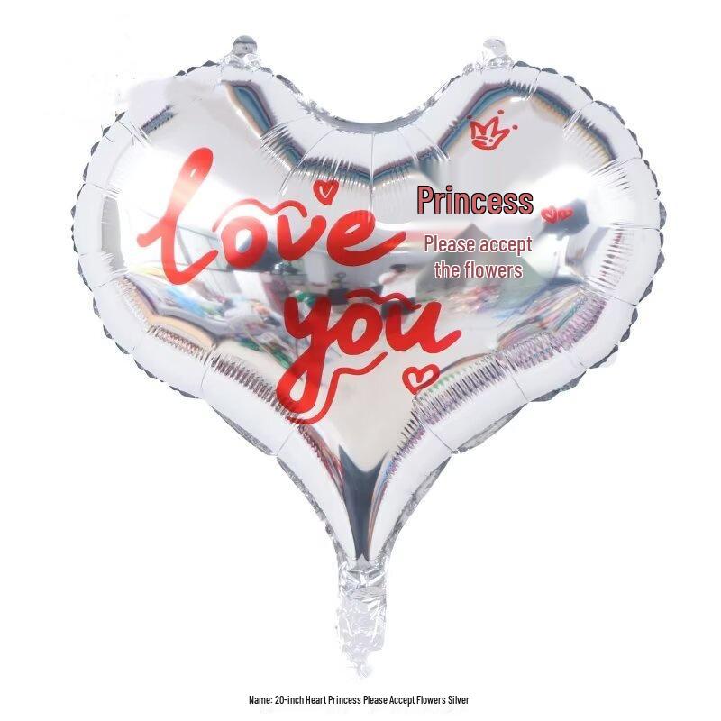 Qixi Valentine's Day Romantic Pink Heart & Star Balloons for Weddings & Birthdays
