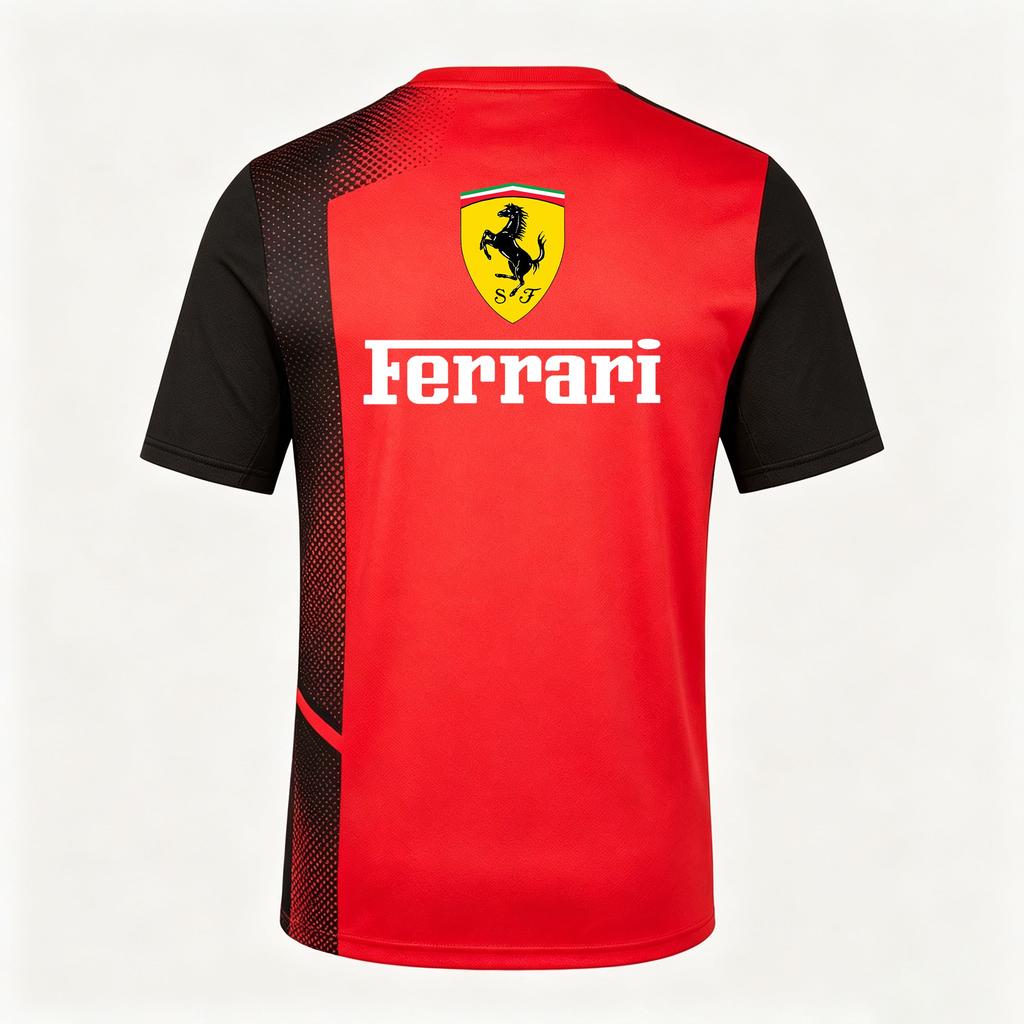 2026 Ferrari Summer Round Neck 3D Print T-shirt Formula 1 Motor Racing Short Sleeve Top