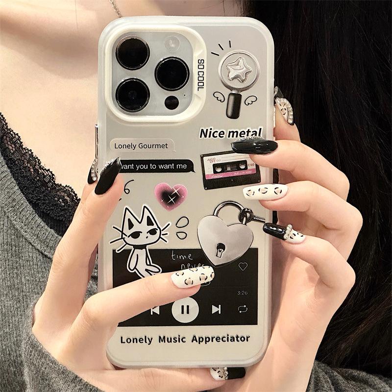 Zhitai Frosted Laser Cartoon Case for iPhone 15 Pro and Huawei P70 Bracelet