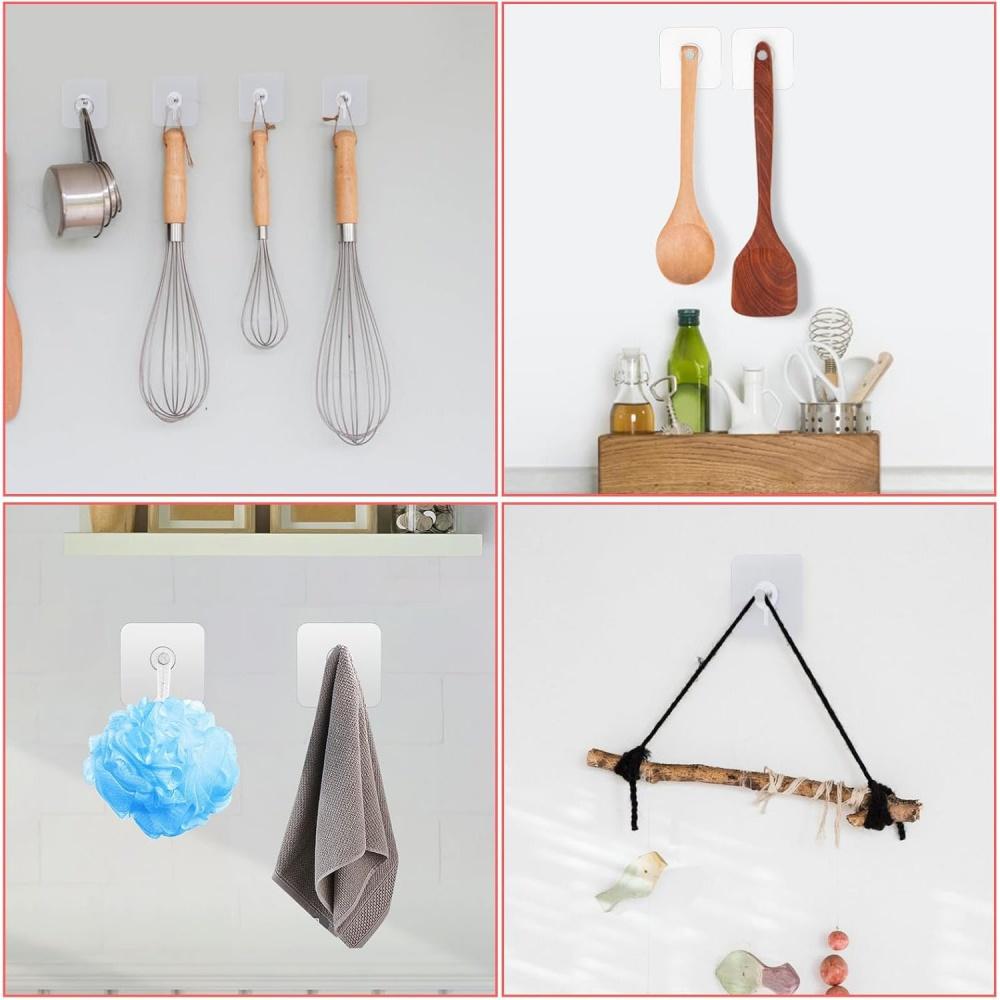 Adhesive Hooks - 20pcs Strong - For Picture Frame/Poster/Photo/Clock Nail-Free