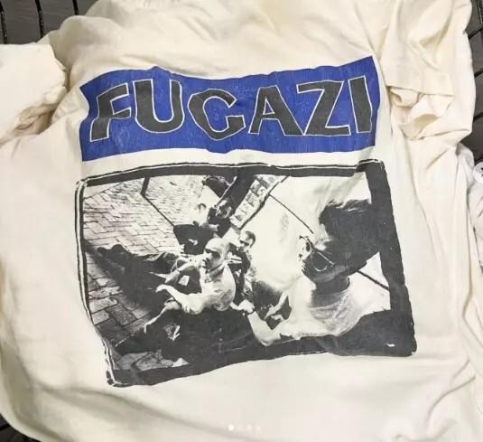 

Vintage Fugazi Rock Band Short Sleeve White Classic Style Unisex Tshirt Unisex T-Shirt XL