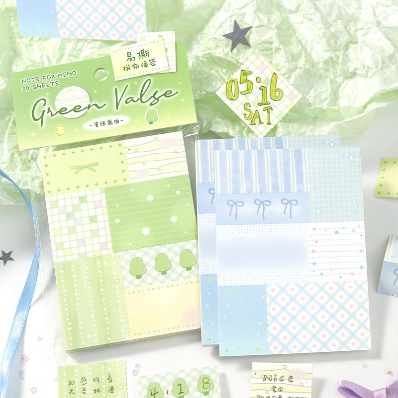 JIAMEI 50sheets Light Salt Color Poetry Series Ins Message Notes DIY Handmade Scrapbooking Material Aesthetics Craft Paper