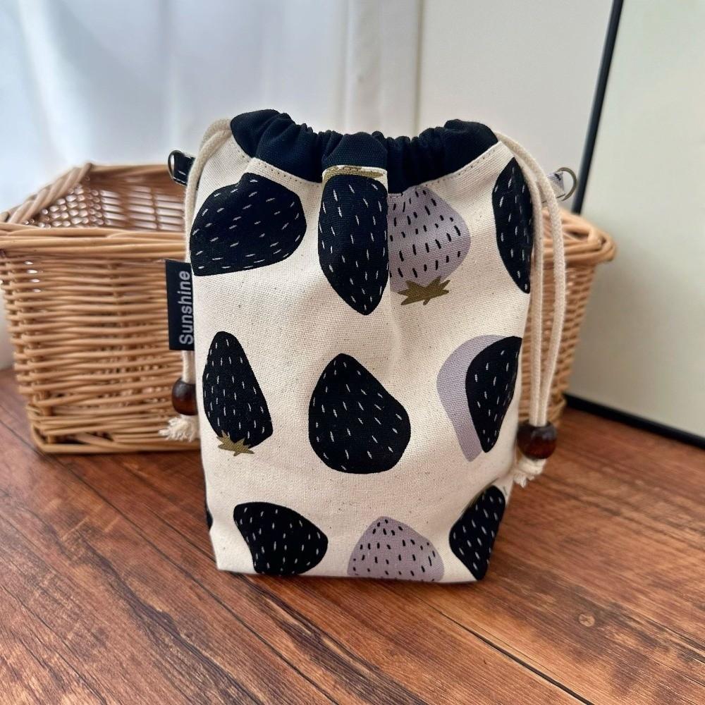 Multifunctional Cotton and Linen Fabric Drawstring Bag Storage Pouch  Data Cable Storage