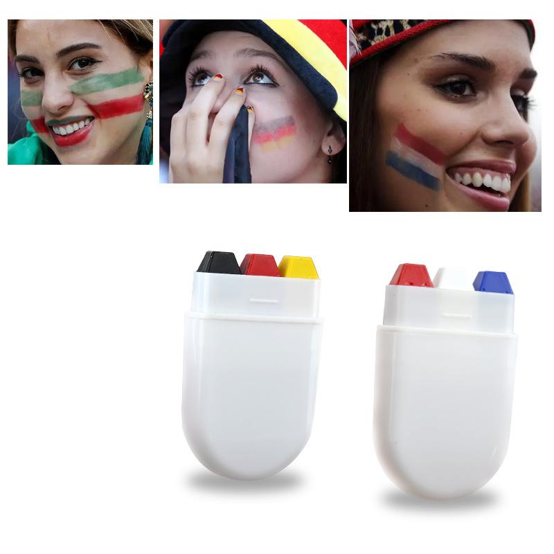 Tricolor Face Paint Sticks for Kids: DIY World Cup Flags Fan Activity