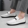 New first-layer cowhide Doudou shoes cover men's casual leather shoes genuine leather European men's shoes men's dad shoes soft