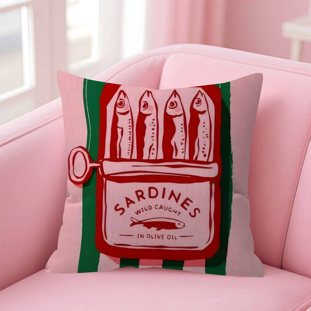 CoastalCharm Sardine Can  Maple Design Cushion Cover Happy Autumn Harvest decor Holiday Decorati Pillow Cover