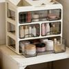 Makeup Organizer with 4 Drawers 4 Tier Plastic Multi Compartments Cosmetic Display Case Skincare Holder for Bathroom