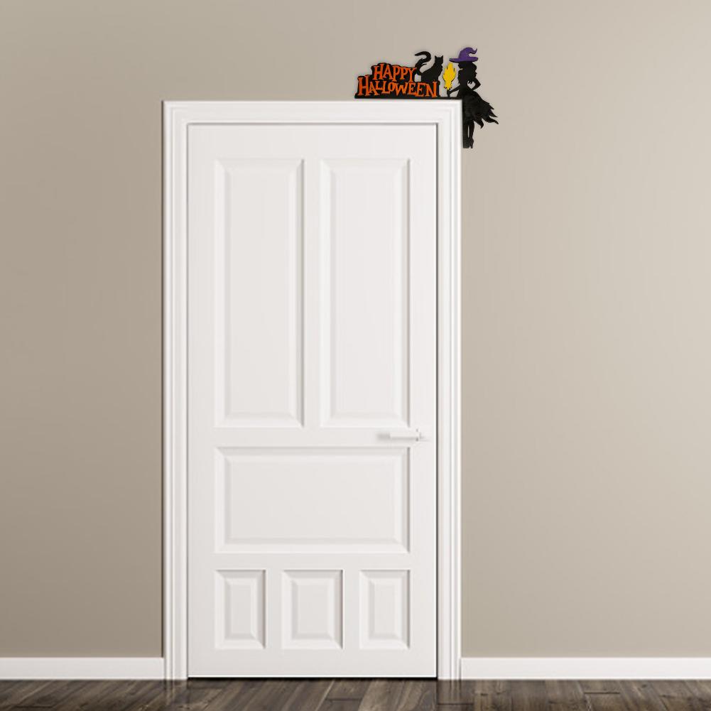 Halloween Türwinkel-Schild Ornament Kreatives Türwinkel-Schild Festival-Thema Holz Neuheit für Wohnzimmer Schlafzimmer