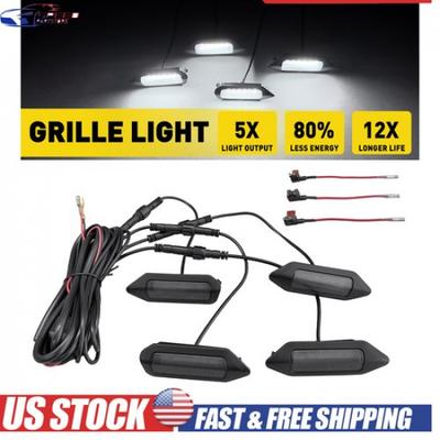 Grille LED Lights Smoked Lens Front White Light+Harness For Toyota RAV4 -24