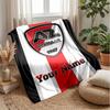 Couverture en Flanelle Personnalisée avec Nom et Texte AZ Alkmaar Logo de Football Couverture Polaire Personnalisée Cadeau Spécial pour Canapé Chambre Maison