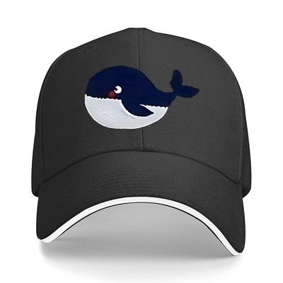 Cute Blue Whale Decor For Kids Room Hip Hop Hat Fashion Outdoor Sports Sandwich Baseball Cap