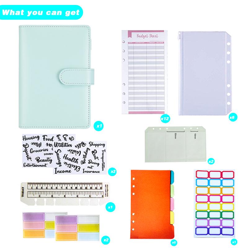 Macaron A6 Cute Loose-leaf Notebook with Magnetic Buckle