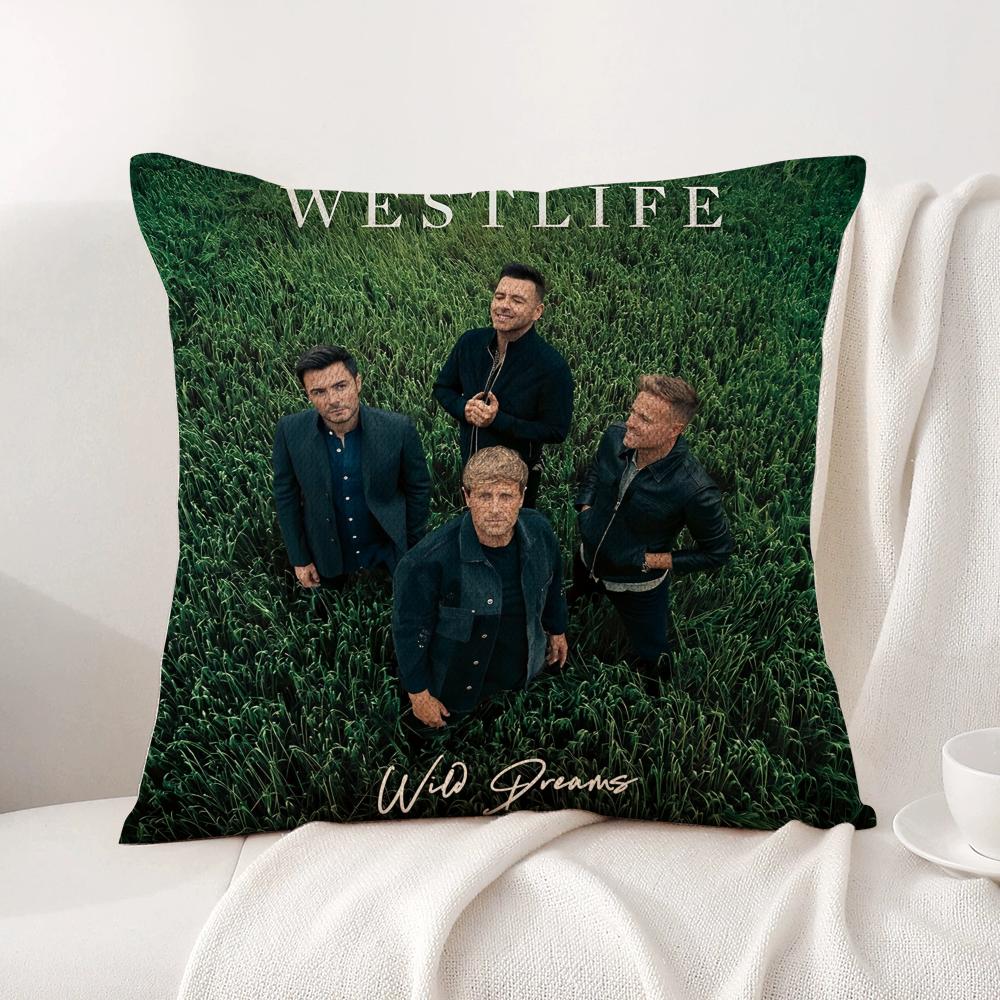 WWestlife The Twenty Tour Cushion Cover Natural Linen Organic Fabric DoubleSided Printing Sofa Home Decor Breathable
