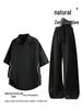 Men's Summer Ice Silk Lyocell Casual Polo Set - Loose, Sweat-Absorbent, Short Sleeve Sportswear Two-Piece.