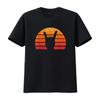 Retro Sun Rock Hand Sign Punk Rocker Music Festival Womens T Shirt Black Vintage Washed Versatile Breathable Graphic Soft