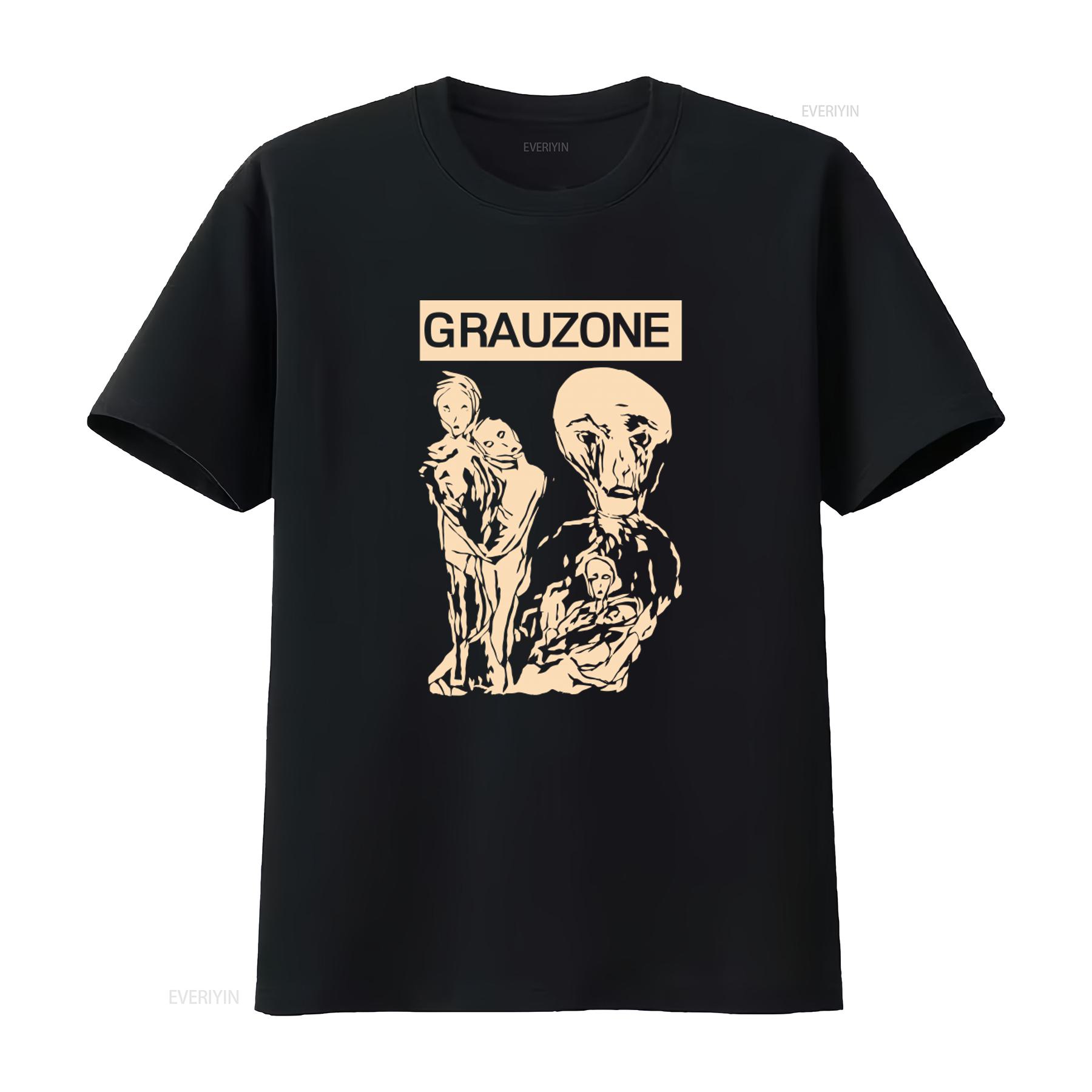

Grauzone Band Vintage Art Print Cotton T Shirt Retro Style Black Sizes S 4XL vintage Washed Top For Everyday Wear streetwear 4XL