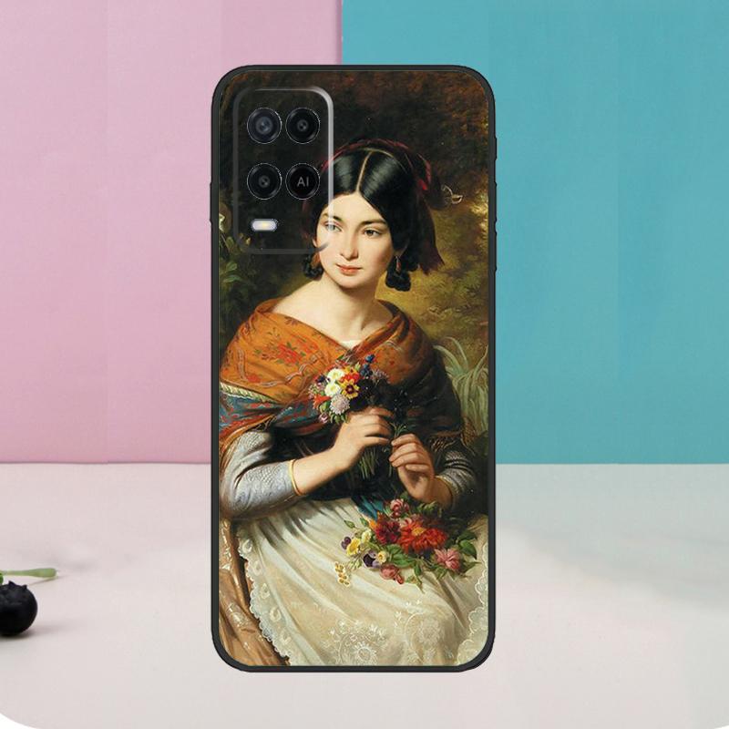 Renaissance art Painting Case For Oppo A60 A80 A40 A15 A16 A17 A57 A94 A74 A54 A76 A96 A18 A38 A58 A78 A98 A5 A6 Pro