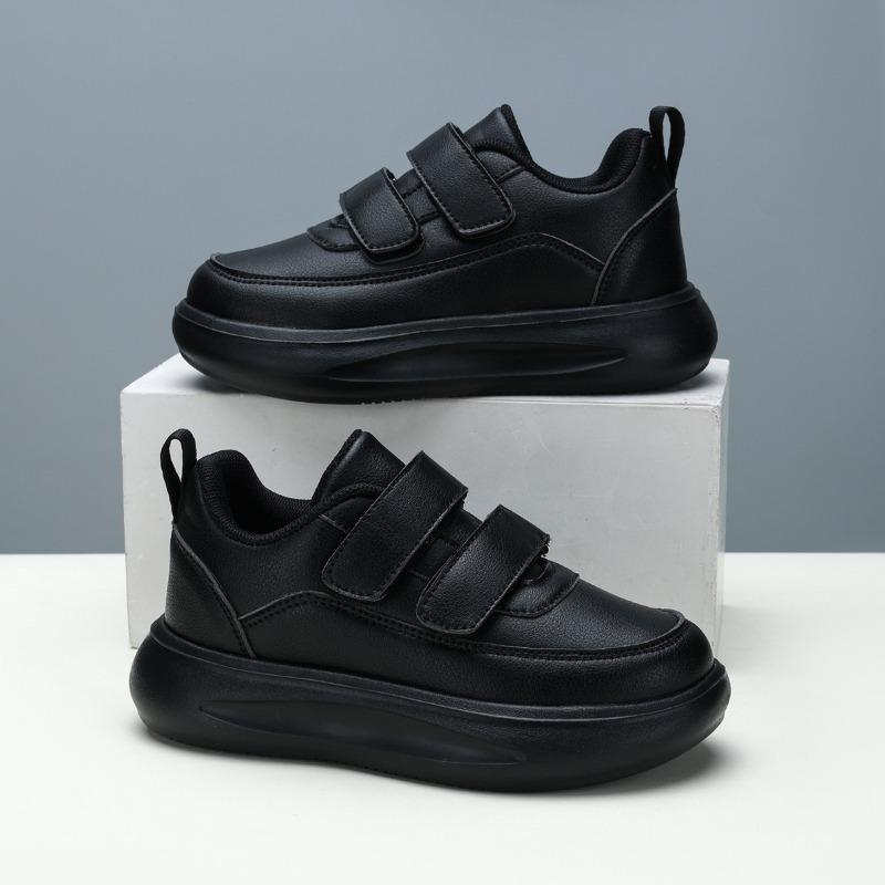 Black Student Leather Shoes Kindergarten Primary and Secondary School Activities Competition Shoes Velcro Student Shoes Men and Women Children Fashion