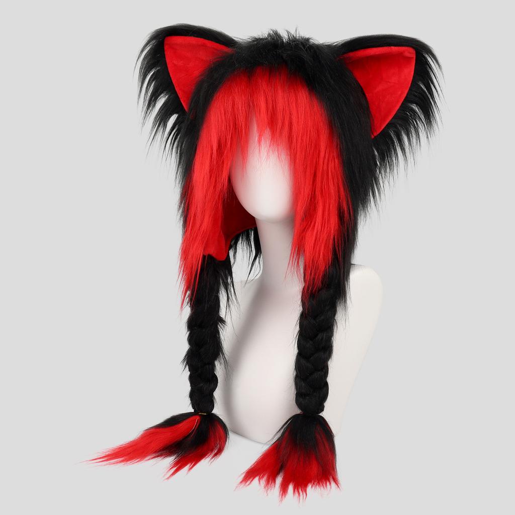 Plush fursuit niche two-dimensional cat ears and animal ears anime subculture unisex fried hair y2k headgear hat