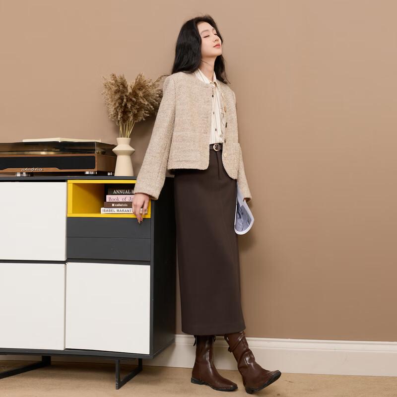 Women s 2025 Winter Commuter Straight Slit Long Skirt M