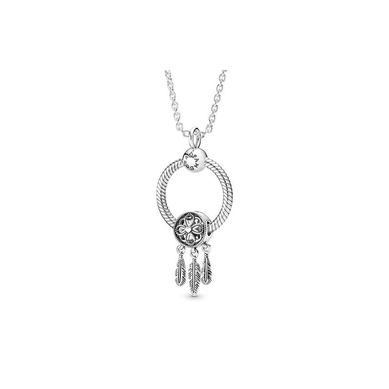 Pandora Spiritual Dream Catcher 925 Silver Necklace Women s R800450 серебряный