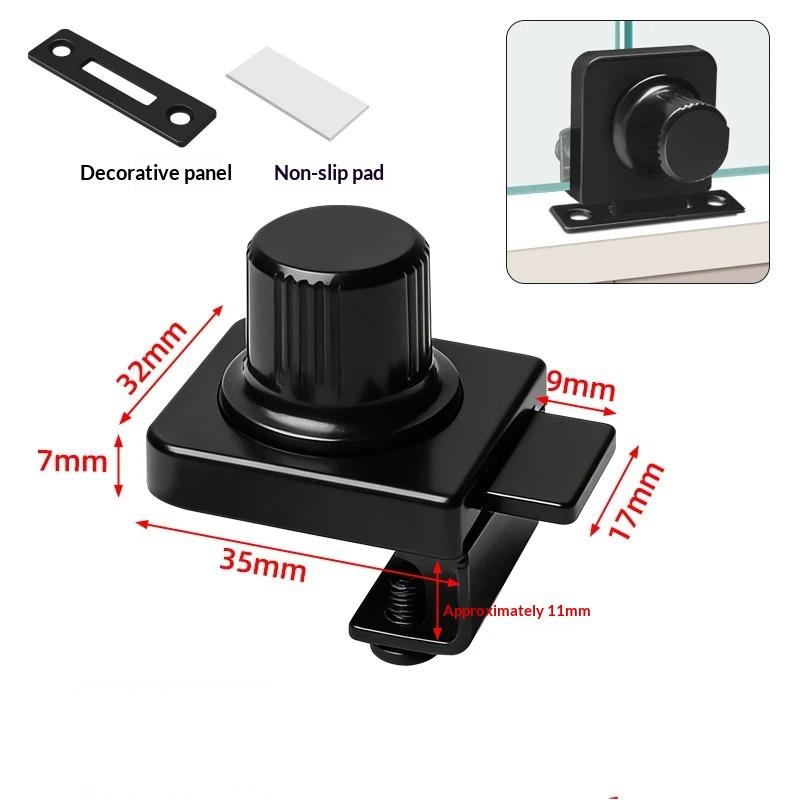 No Drill Glass Cabinet Lock With Anti Theft Design Easy Install Perfect For Home Display Cabinets Showcases