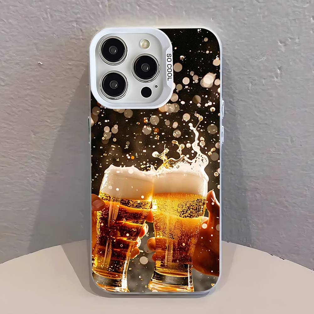 

Beer Alcohol CHEERS Phone Case For iPhone 17,16,13,12,11,15,14,Pro,Max,Plus,SE4,Air,Mini White IMD Matte iPhone17Pro