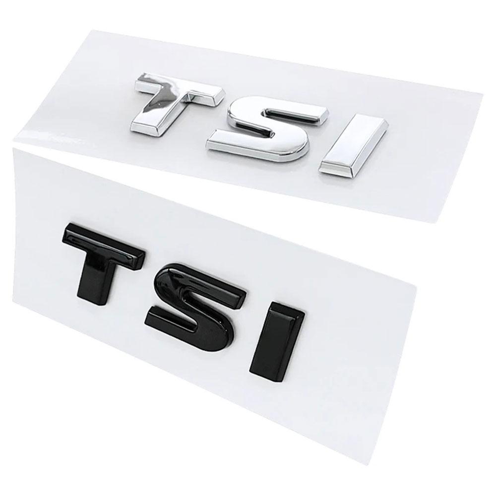 AAXQ1 3D ABS TSI Emblem Chrome Black Letters Logo Car Trunk Badge For MK4 MK6 MK7 TSI Sticker Accessories