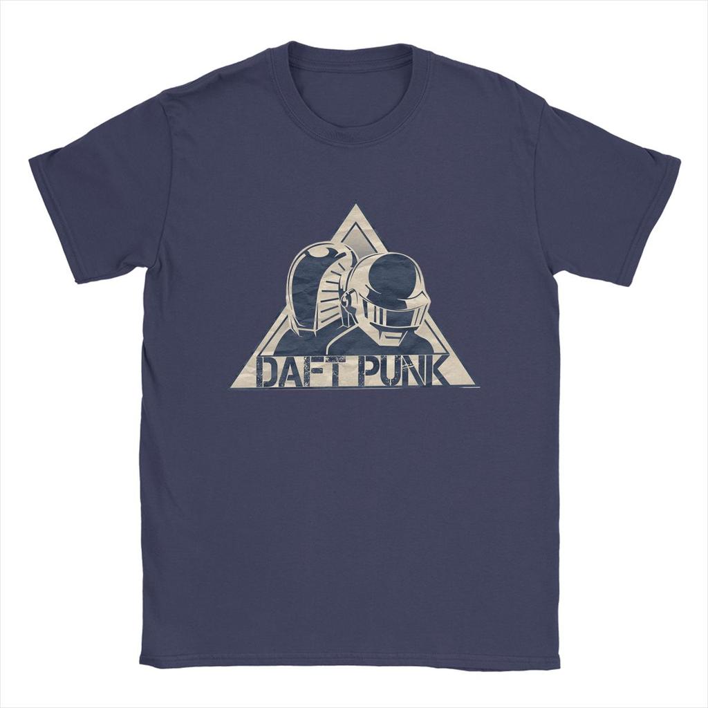 Daft Punk T-Shirts for Men Hipster Pure Cotton Tee Shirt Crewneck Short Sleeve T Shirt Gift Idea Clothes