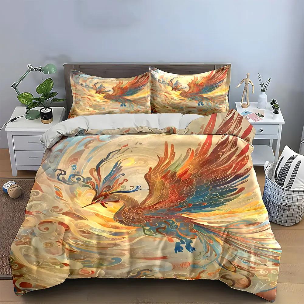 "Phoenix Artwork Set Decoration" Soft Comfortable Duvet Cover Bedding Set Included 1*Duvet Cover & 2*Pillowcases gift