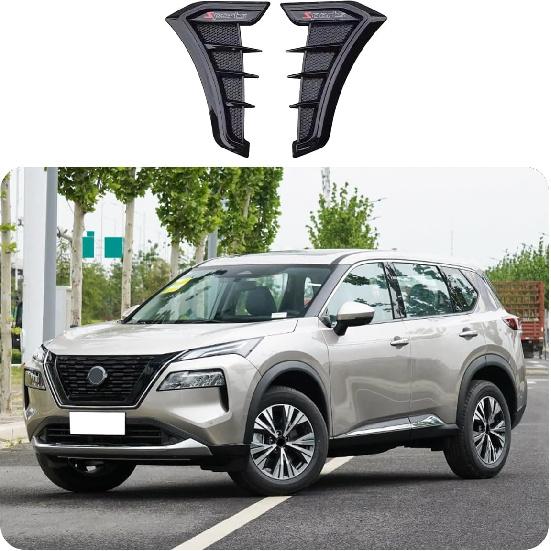 Car Accessories Fit for Nissan New Rogue 2021 2022 2023 Side Door Air Flow Fender Vent Outlet Cover Trim Decor Sticker (Glossy Black) 2PCS ABS
