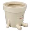 Sitting Flower Pot Cute Face Resin Planter Decorative Succulent Flowerpot with Drain Hole for
