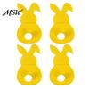 Kids Party Dining Decor 4 Pcs Easter Bunny Cutlery Holders, Felt Tableware Pouch Bags, Cute Rabbit Utensil Festive Table Centerpiece Accessory Sleeve,