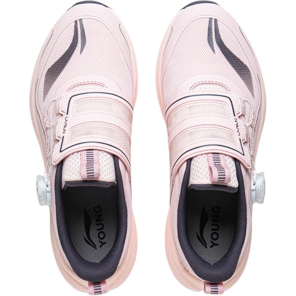 Li Ning Kids Treading Star Premium Comfortable Fashion Versatile Running Shoes Kids Running Shoes Pink YKFV082-4