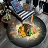 Chicago Blackhawks Rundteppich, Teppich für Wohnzimmer Schlafzimmer Sofa Spielzimmer Dekor, Rutschfeste Bodenmatte