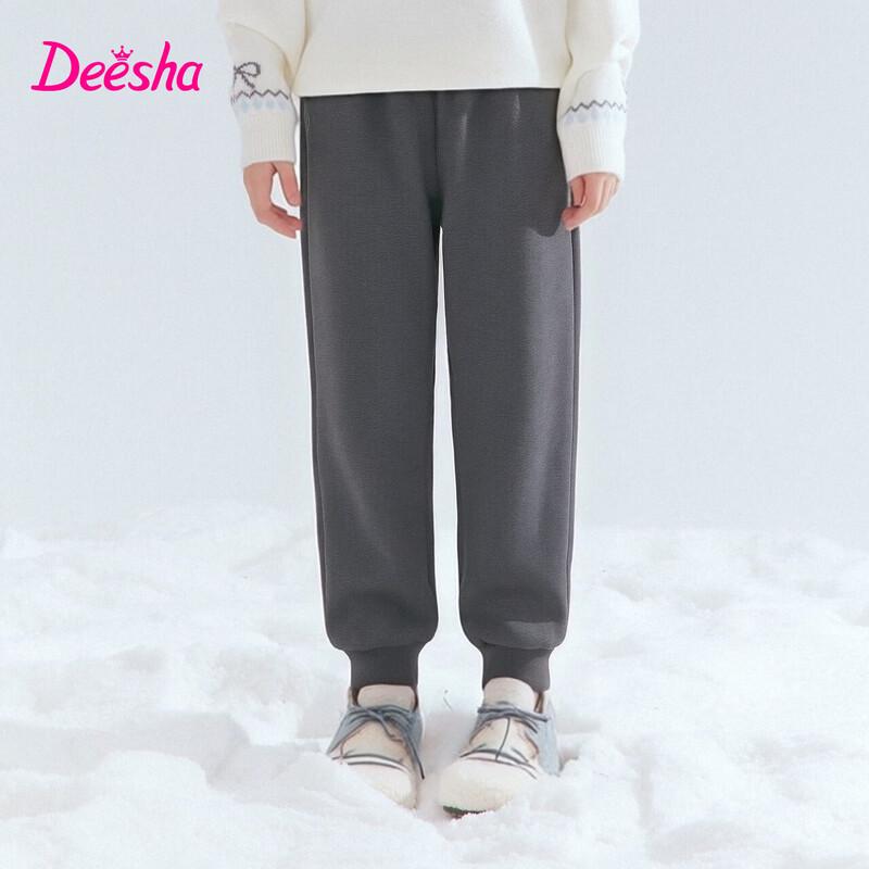 Deesha Girls  Spring/Autumn Thickened Knit Jogger Pants 165