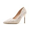 09-29 Small Embroidered Wedding Shoes Xiuhe Wedding Dress Two Wear Women's High-end Pointed Head Not Tired Feet French High Heels