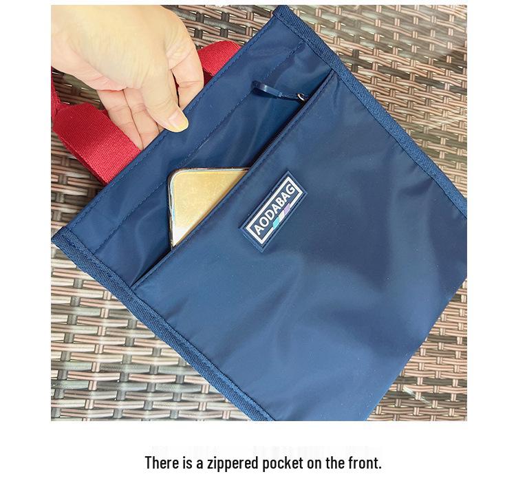 Mori Style Color Block Tote: Lunch Bag for Students and Professionals