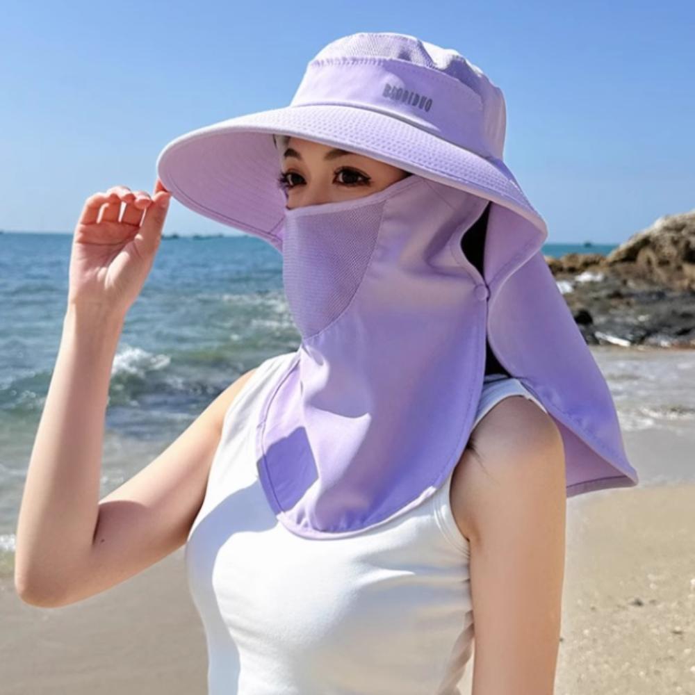 Neckline Mask Women Sun Hat Sun Protection Sunscreen Bucket Hat Fashion Cover Face Cap  Climbing