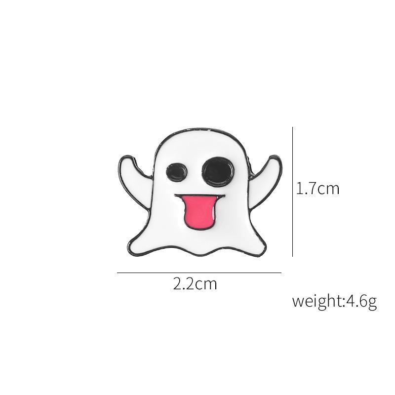 Trendy Halloweenská kreslená brož lebka dýně duch čarodějnice