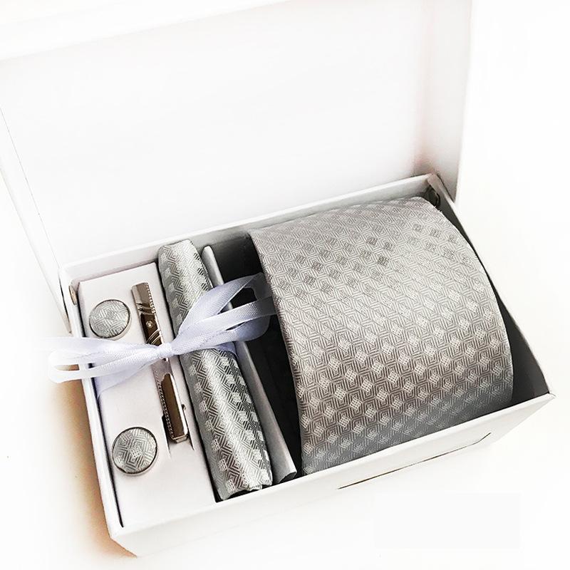 Business Executive Men'S Tie Bow Tie Pocket Towel Cuff Tie Clip 6-Piece Gift Box Tie