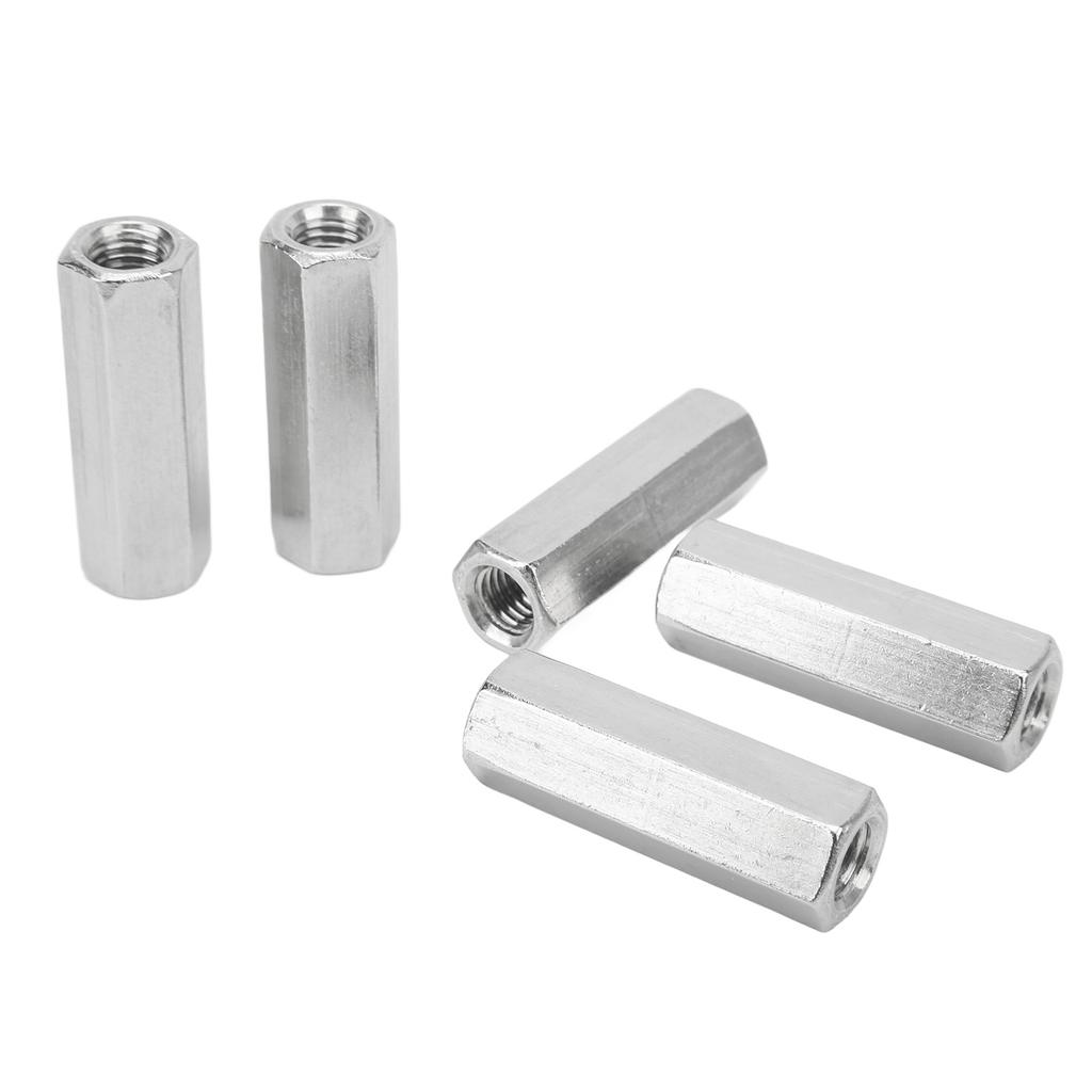 5 Pezzi Dado di Accoppiamento Esagonale M12x1.75 L60mm Acciaio Inossidabile 304 Dadi di Accoppiamento Esagonali Connettore per Barra Filettata