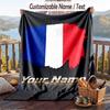 Flannel Blanket France National Football Team Print Custom Name Text Soft Throw for Sofa Bed